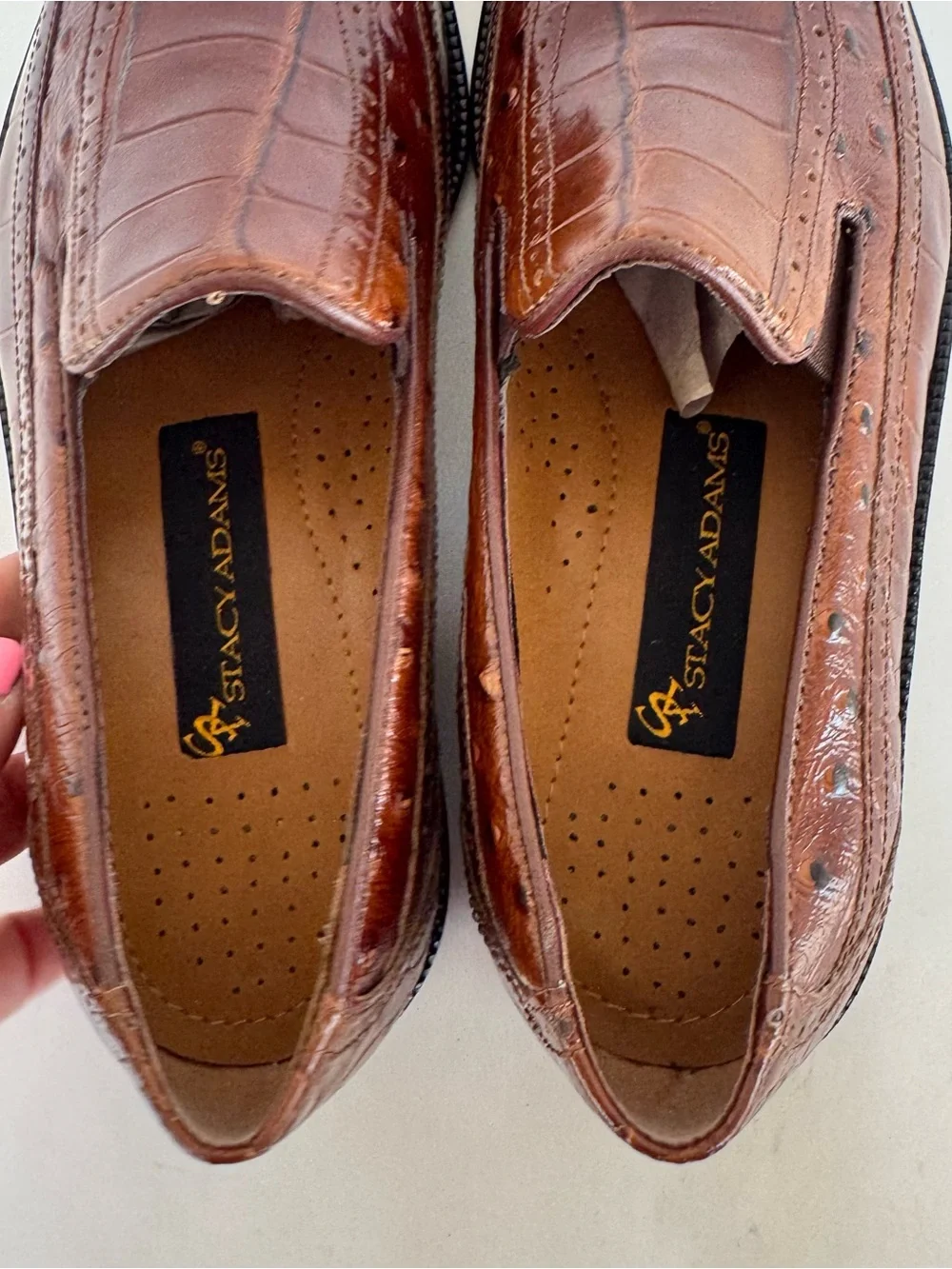 Stacy Adams Alligator Print Square Toe Loafers Men's 8